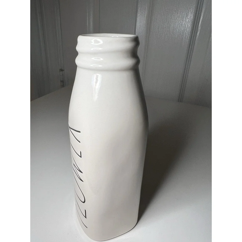 Rae Dunn  Milk Bottle Shaped Vase "Flowers" Artisan Collection By Magenta - Picture 3 of 6